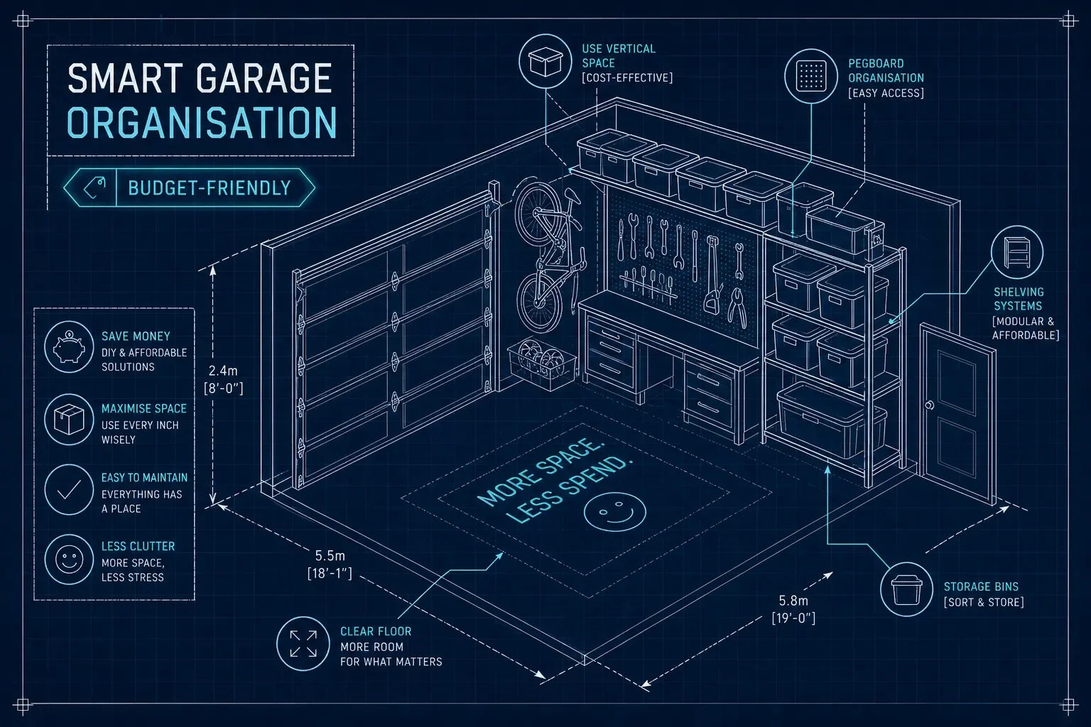Organise your garage on a budget without losing storage